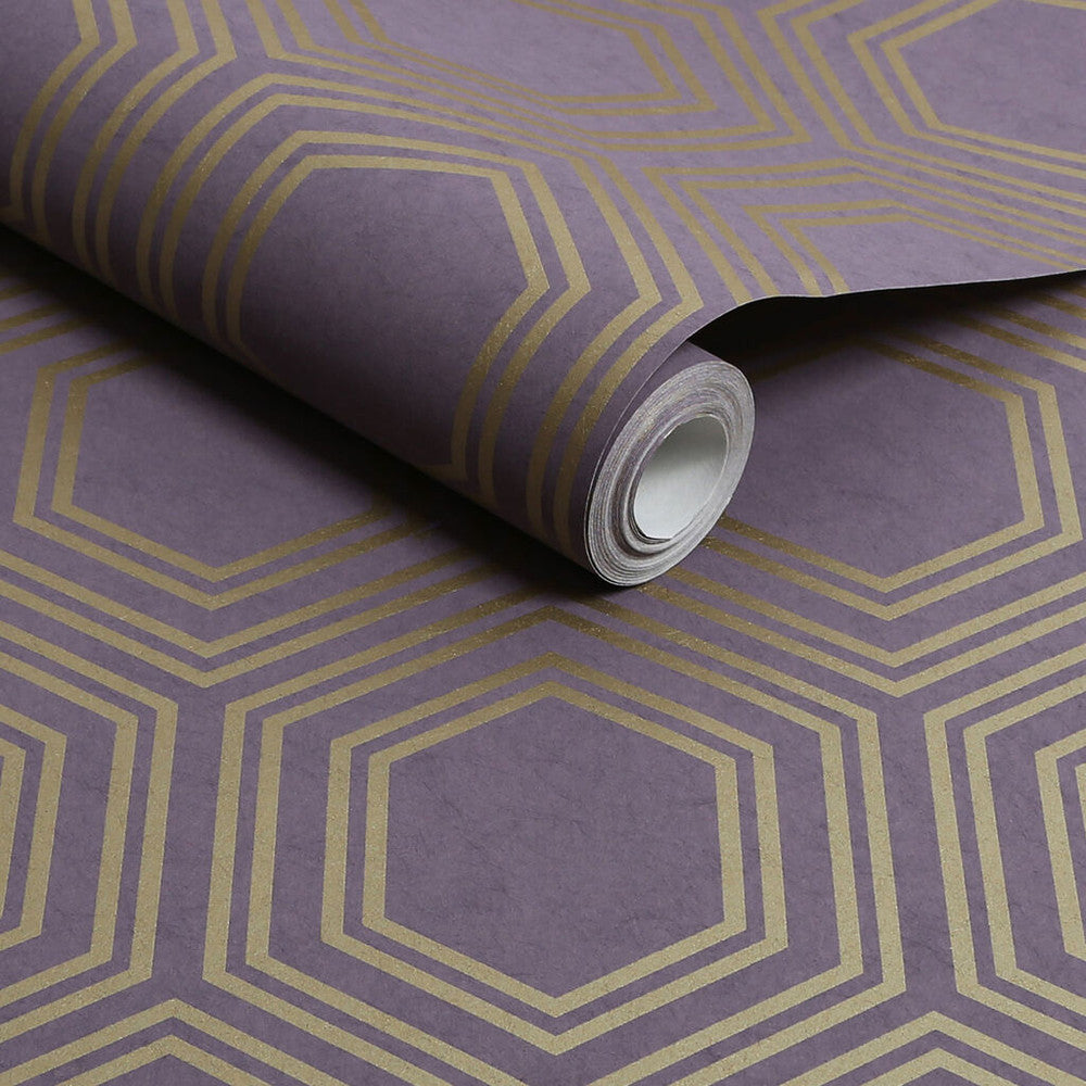 120199 - Honeycomb Geo Wallpaper - Mauve - Next