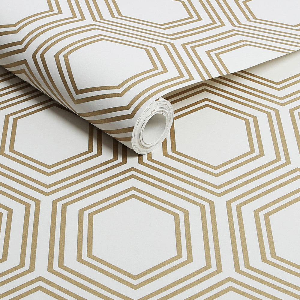 120200 - Honeycomb Geo Wallpaper - Neutral - Next