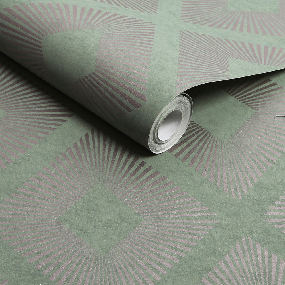 120202 - Deco Triangle Wallpaper - Sage - Next