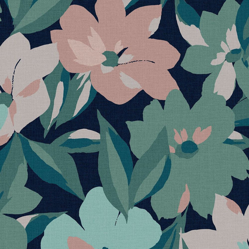 120208 - Hot House Floral Wallpaper - Midnight - Next