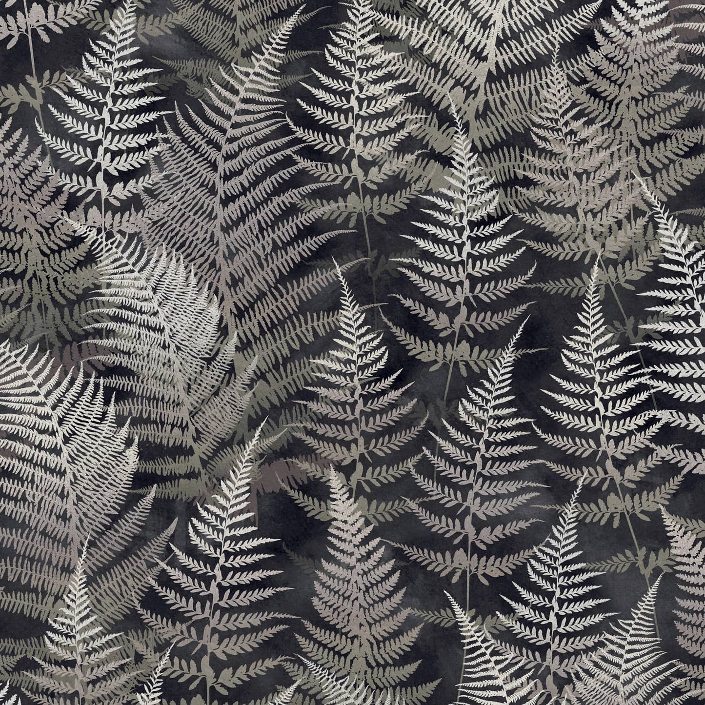 120366 - Woodland Fern Wallpaper - Charcoal - Clarissa Hulse