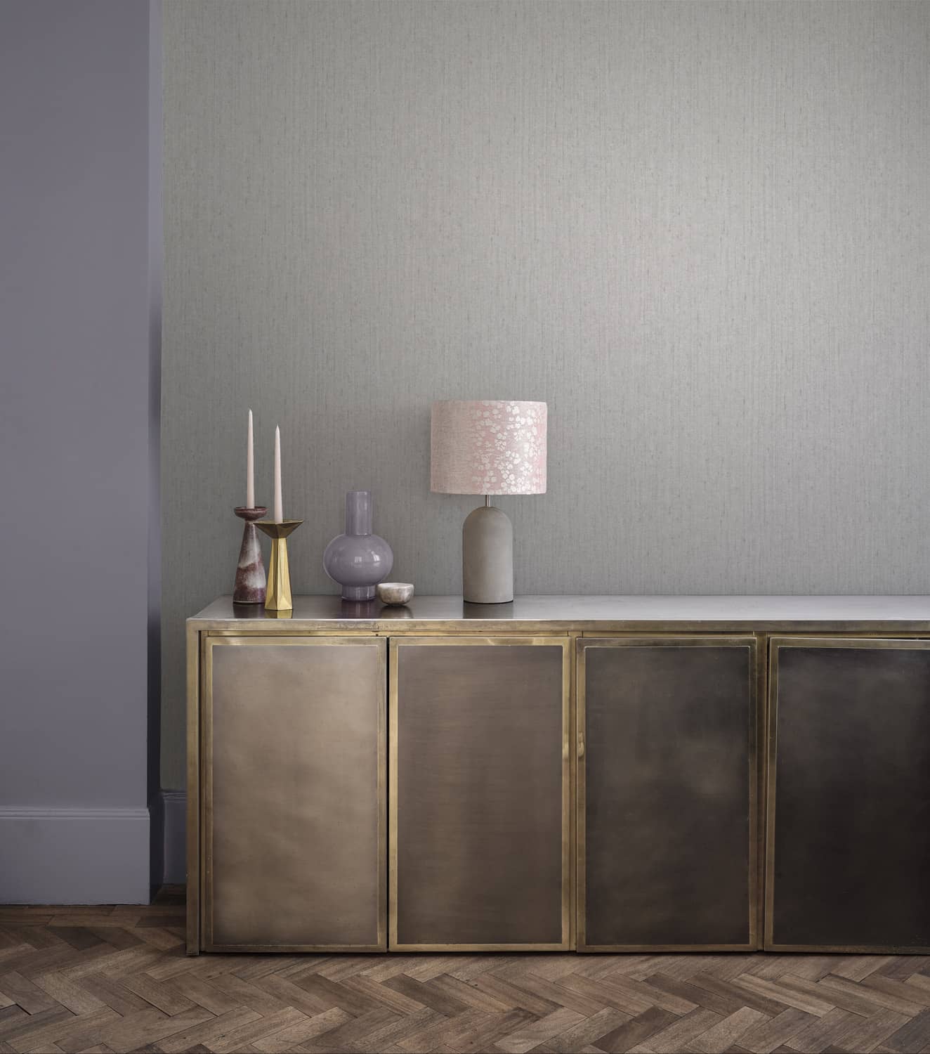 120367 - Tisbury Wallpaper - Pewter - Clarissa Hulse