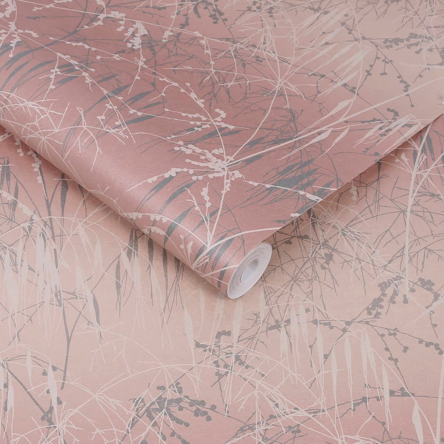120370 - Meadow Grass Wallpaper - Shell & Pewter - Clarissa Hulse