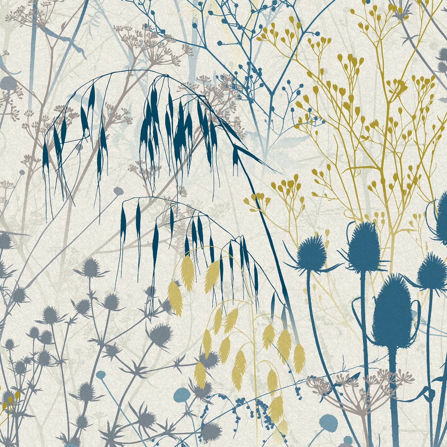120377 - Summer Border Wallpaper - Blue - Clarissa Hulse