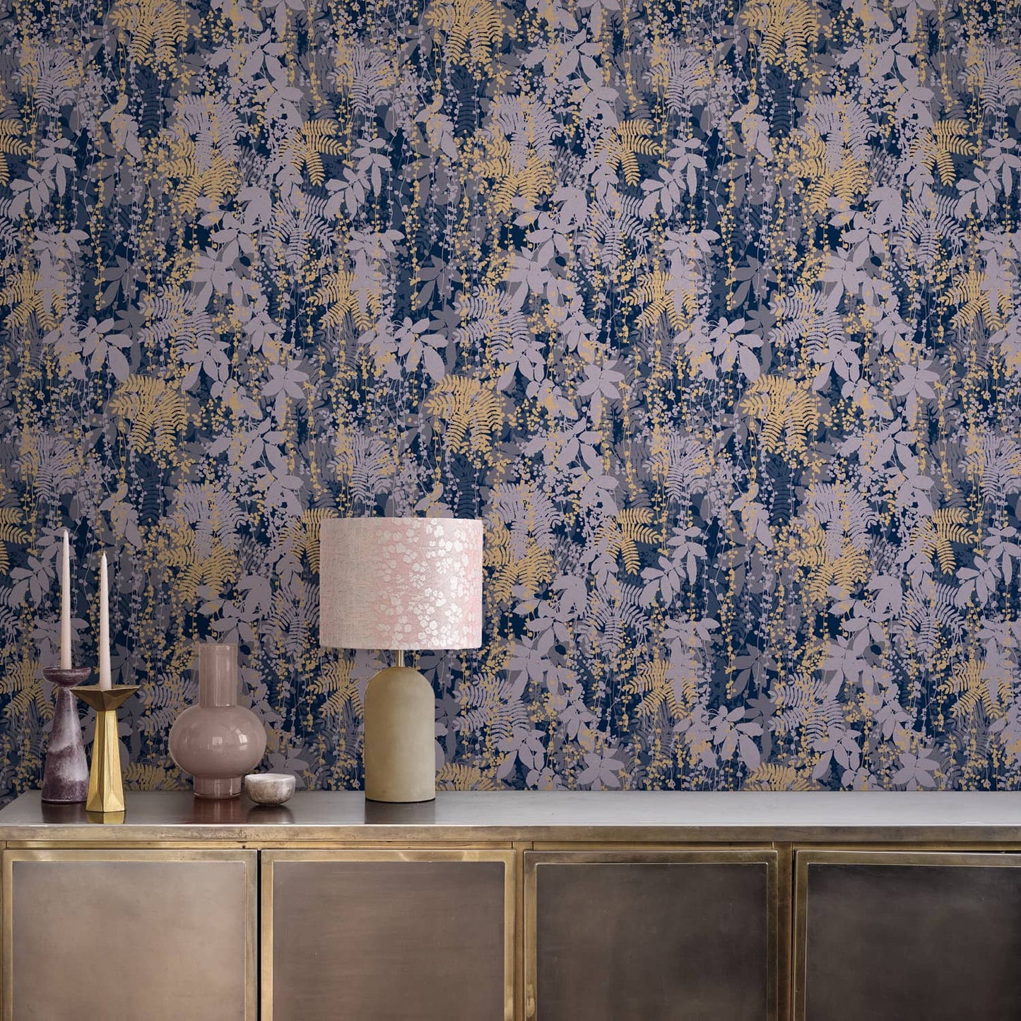 120382 - Canopy Wallpaper - French Navy - Clarissa Hulse