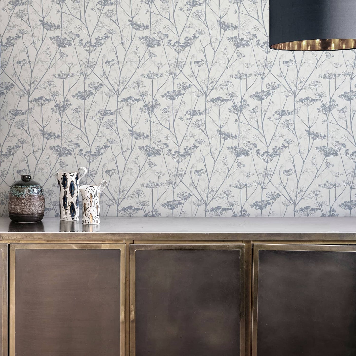 120383 - Wild Chervil Wallpaper - Dove & Silver - Clarissa Hulse