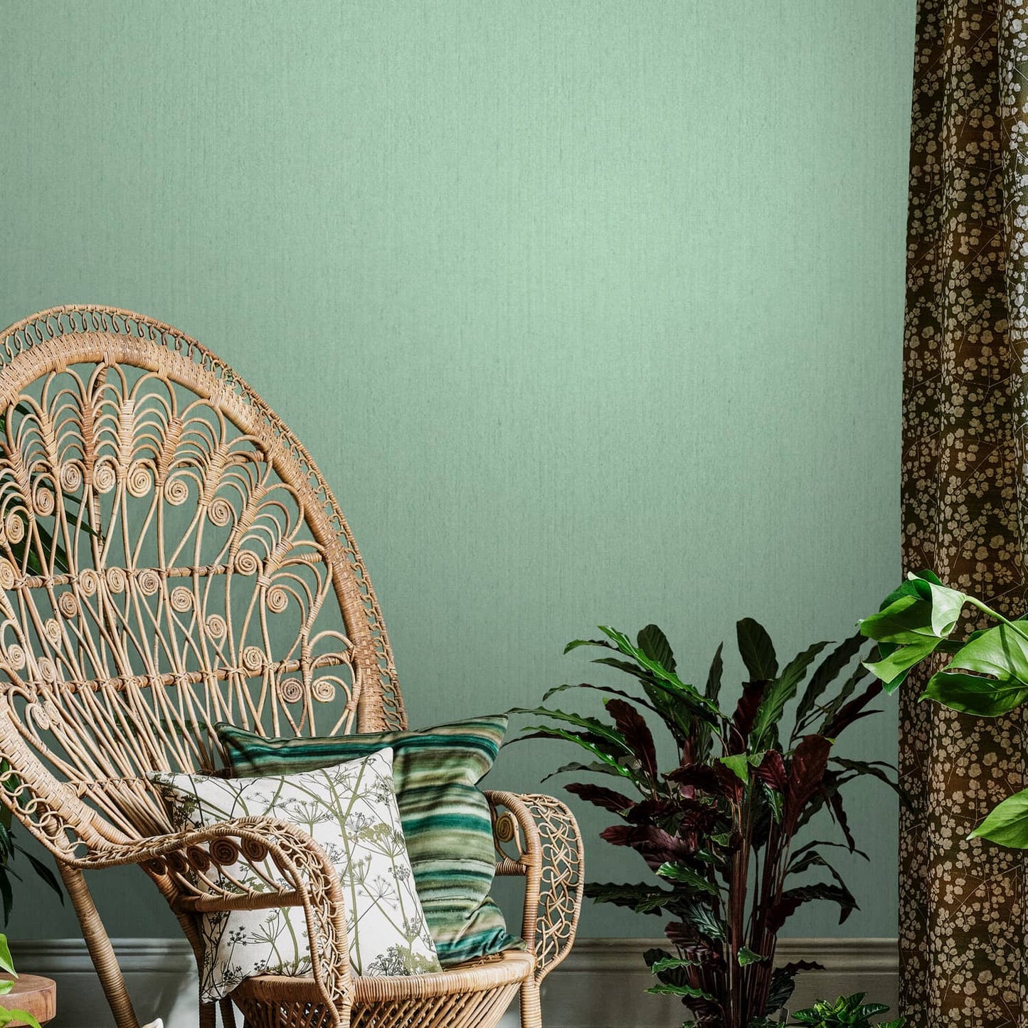 120390 - Tisbury Wallpaper - Verdigris - Clarissa Hulse
