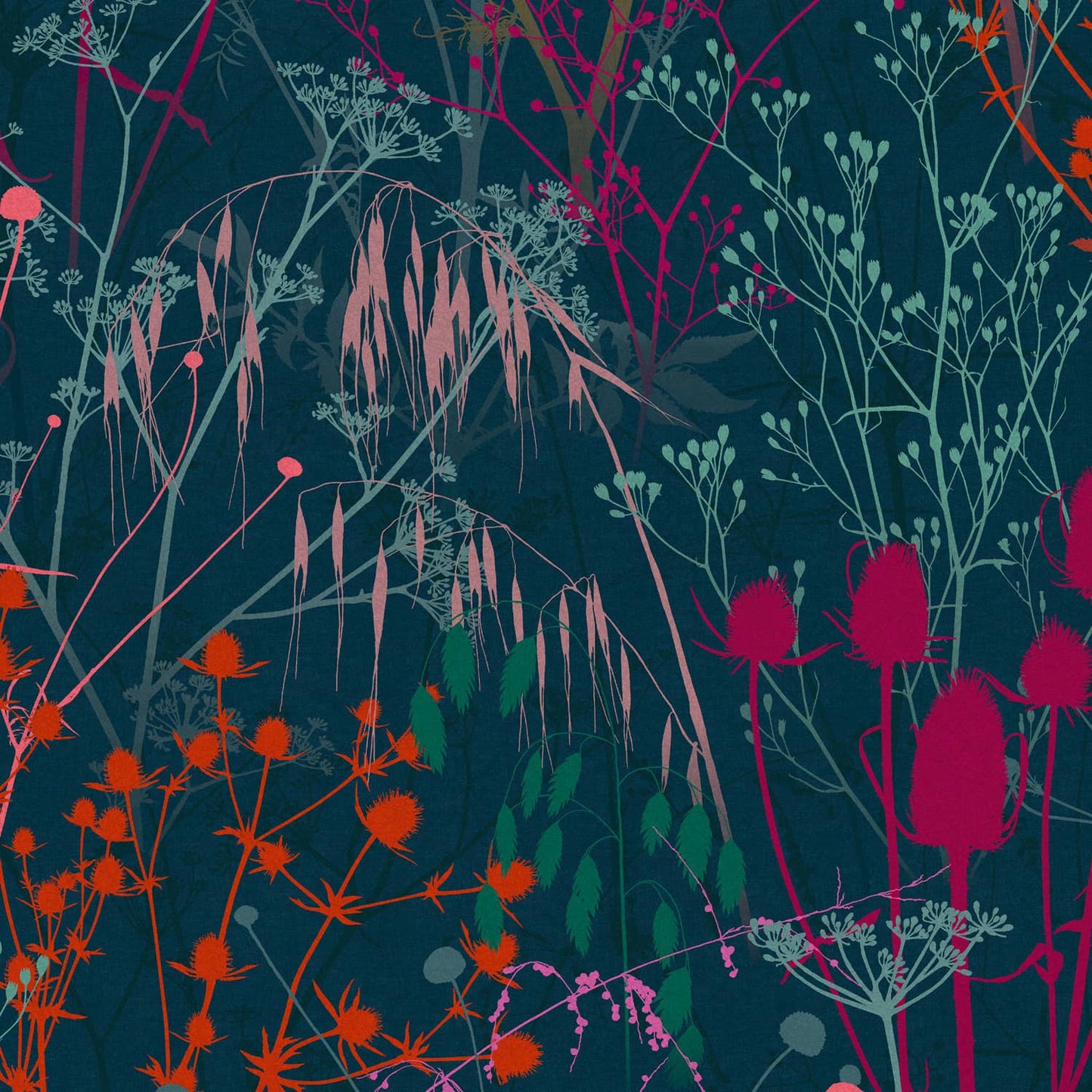 120395 - Summer Border Wallpaper - Rainbow - Clarissa Hulse