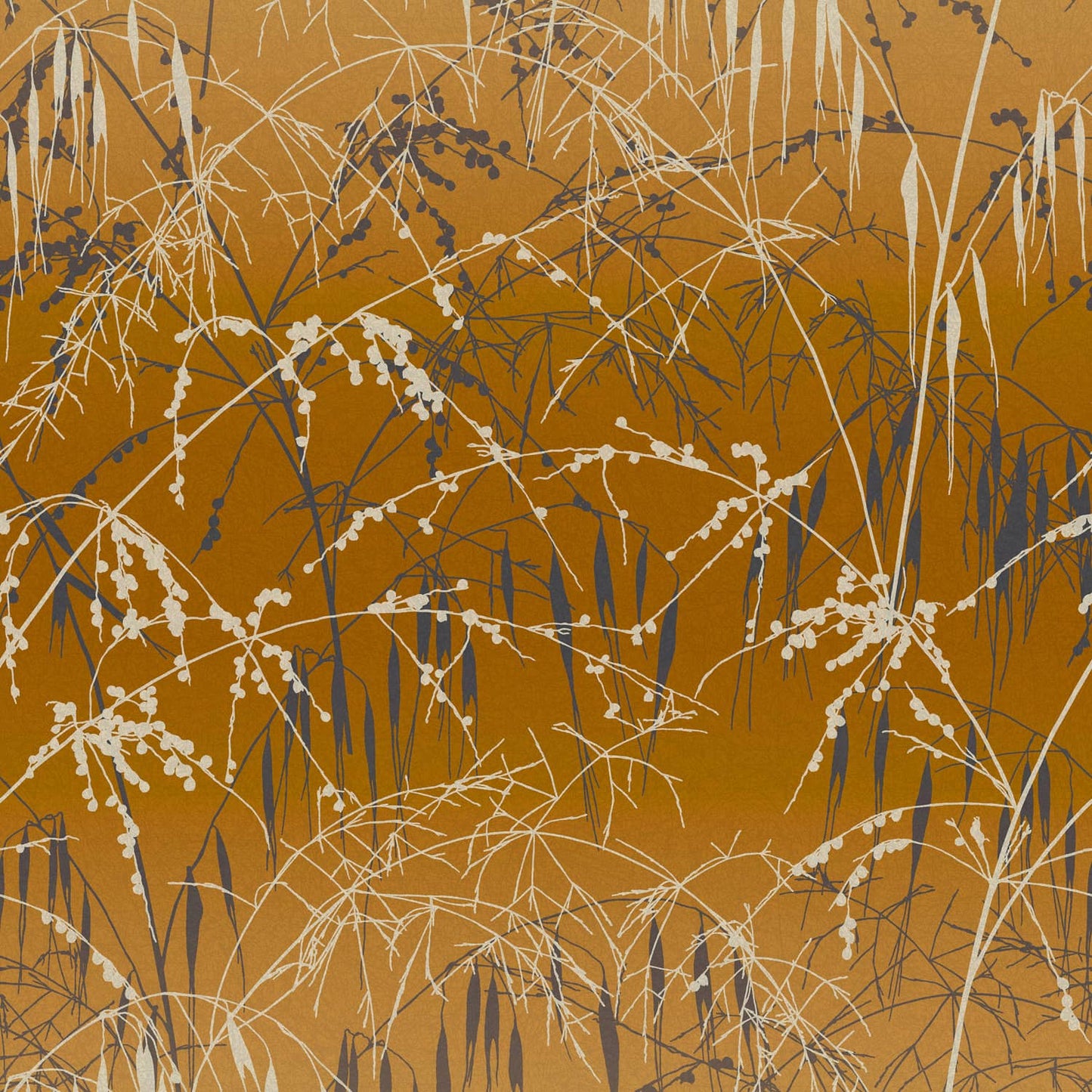 120405 - Meadow Grass Wallpaper - Yellow Ochre & Soft Gold - Clarissa Hulse
