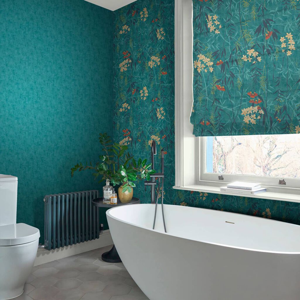 120614 - Organdy Silk Wallpaper - Teal - Graham & Brown