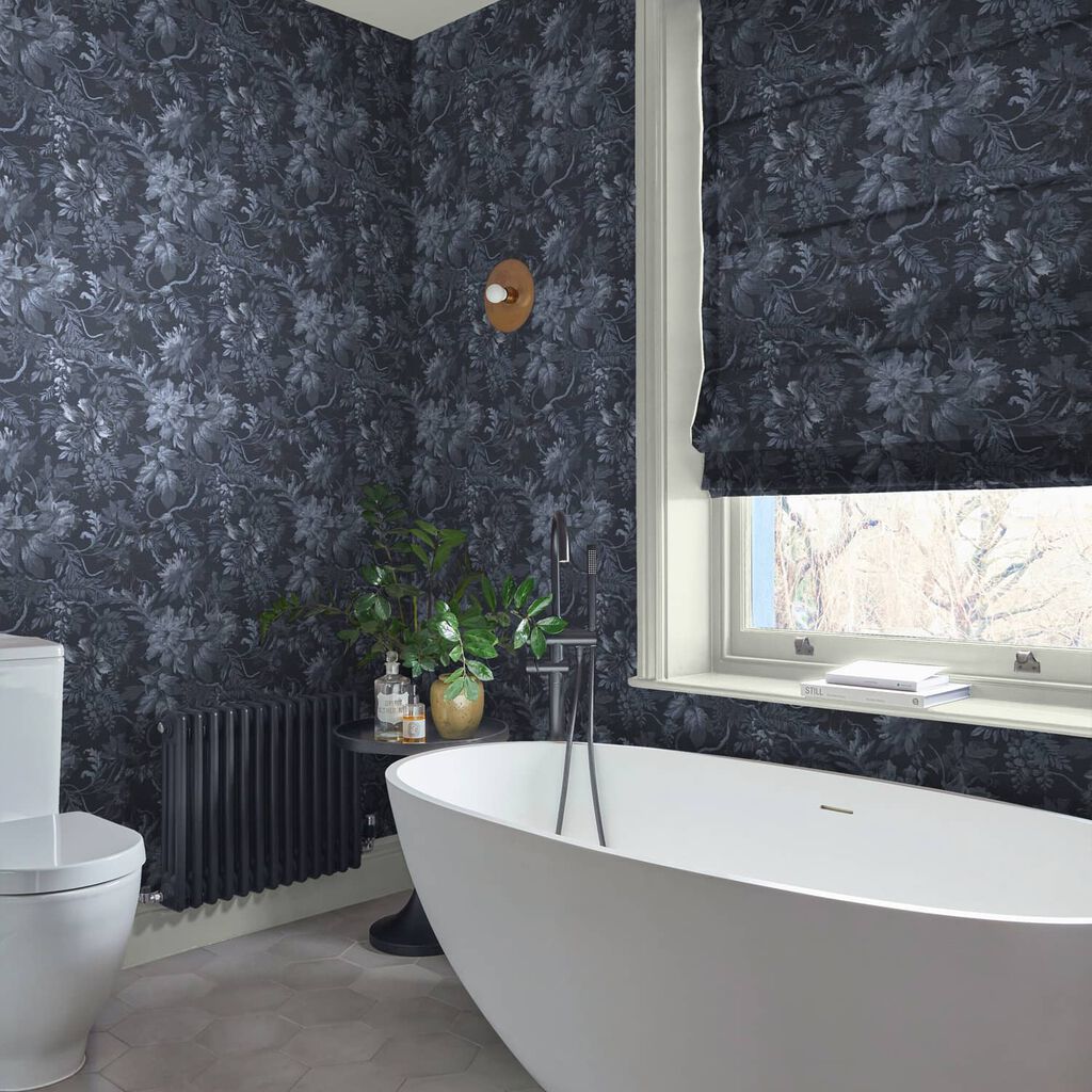 120620 - Enzia Wallpaper - Navy - Graham & Brown
