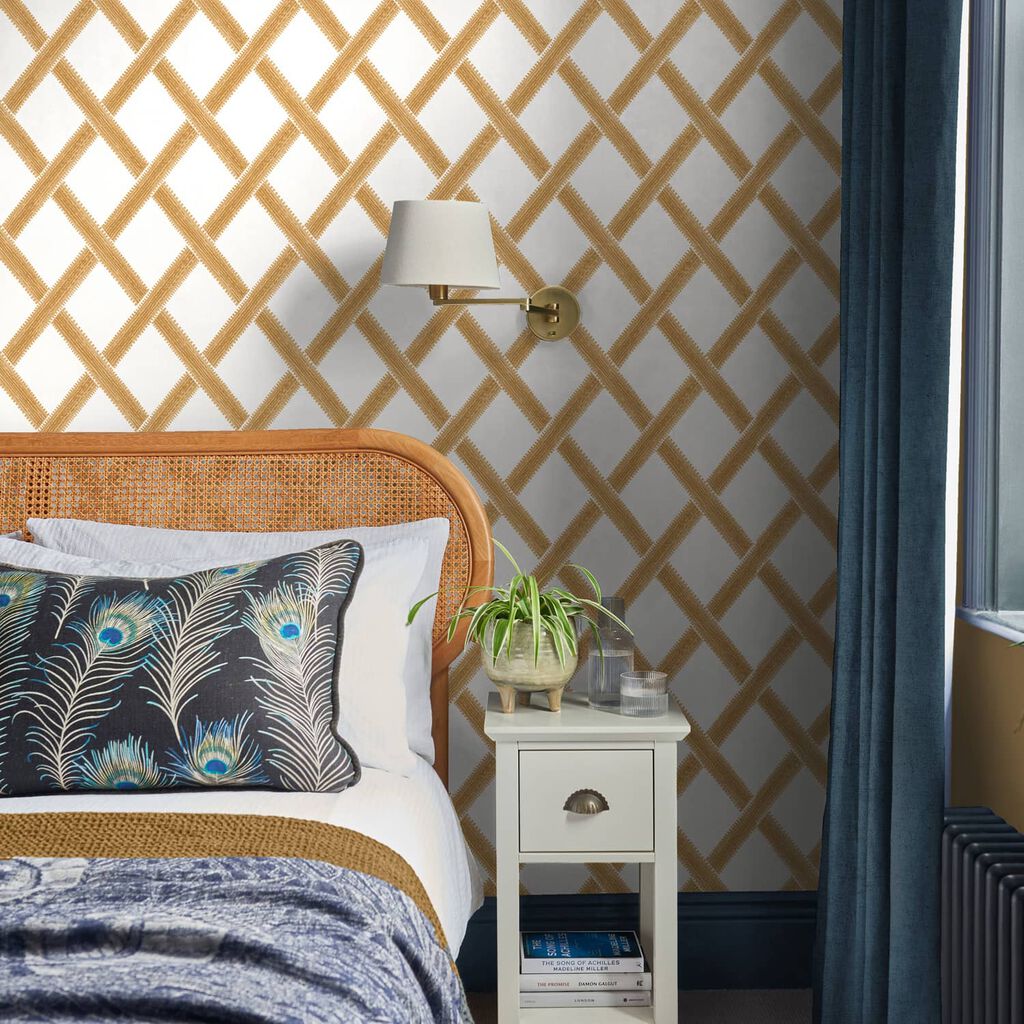 120635 - Greenskeeper Geo Wallpaper - Yellow - Graham & Brown