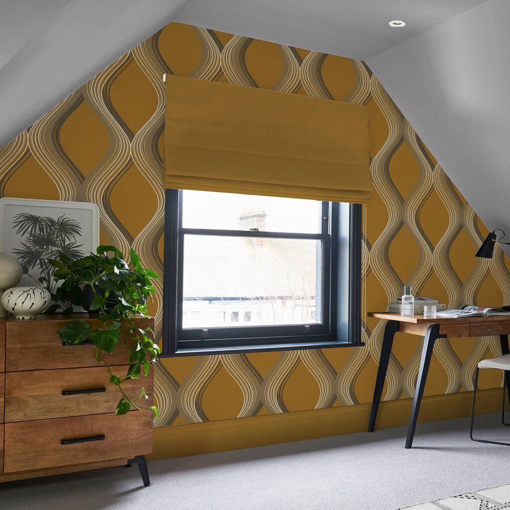 120640 - Euphoria Wallpaper - Yellow - Graham & Brown