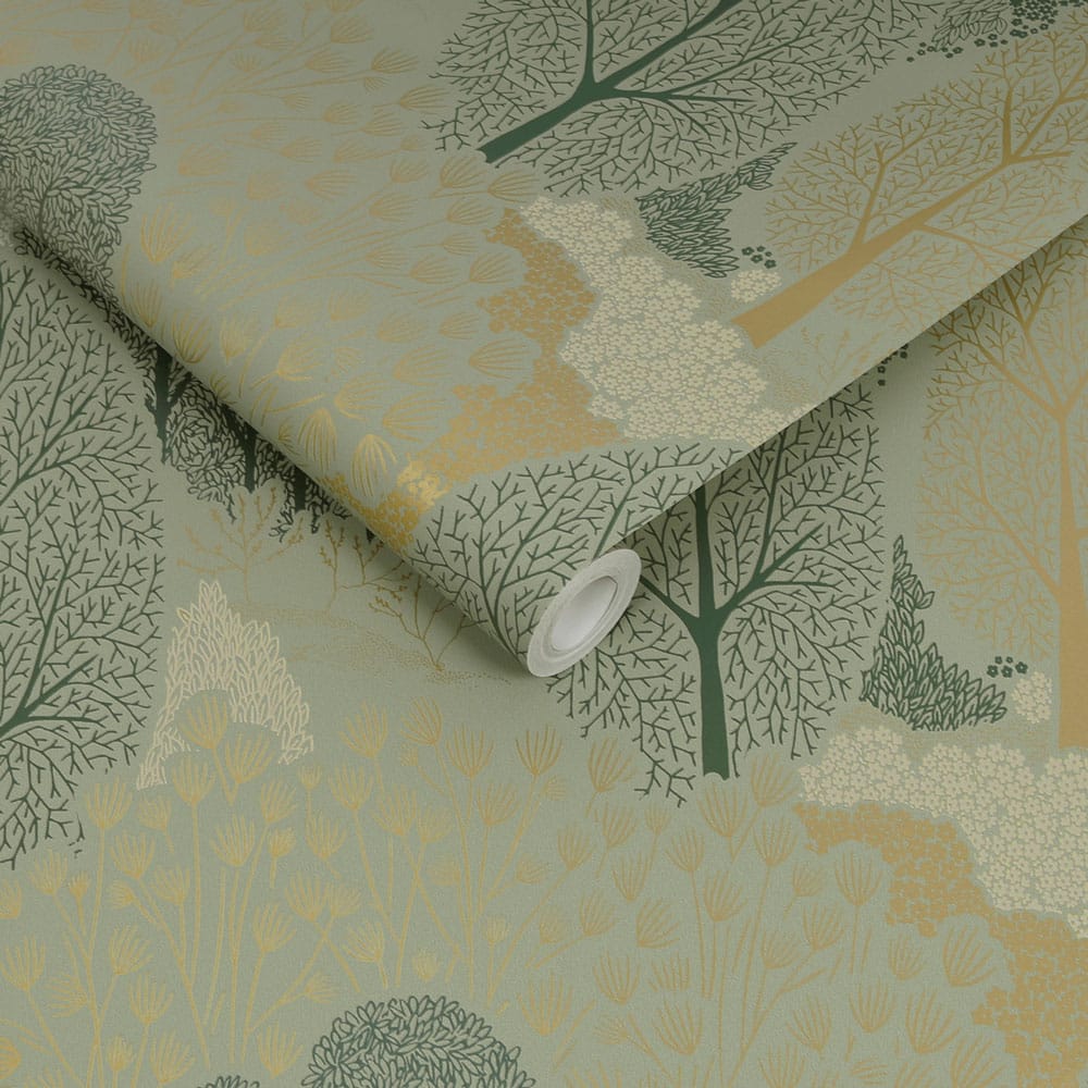 120648 - Scandiscape Wallpaper - Sage - Graham & Brown