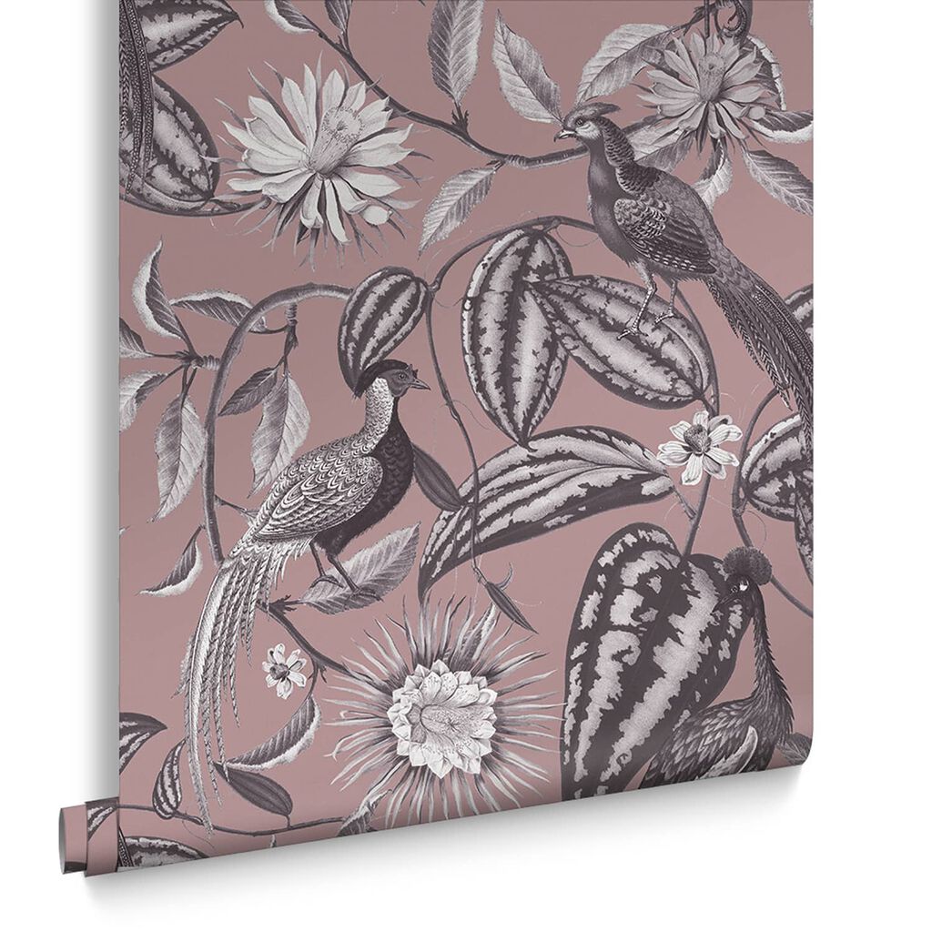 120653 - Amhersts Garden Wallpaper - Mulberry - Graham & Brown