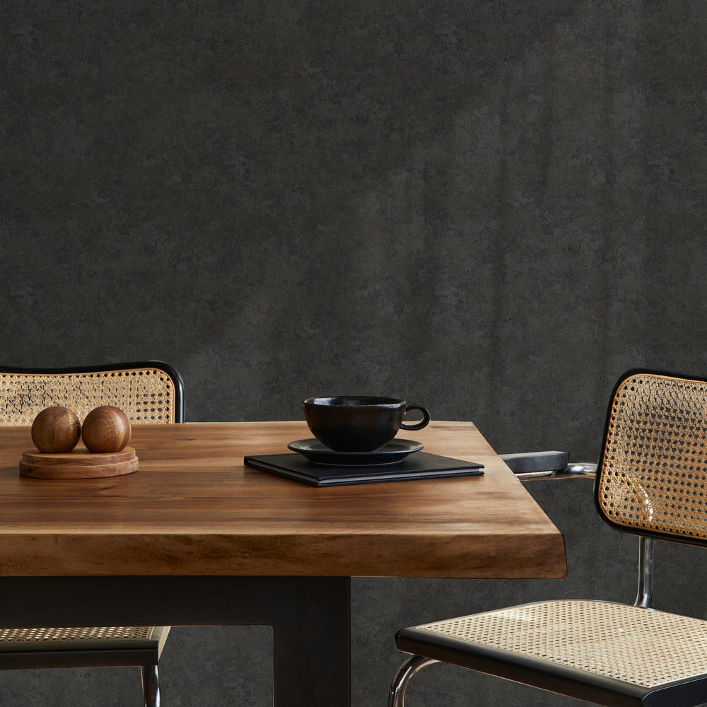 120717 - Organic Plain Wallpaper - Black - Superfresco Easy