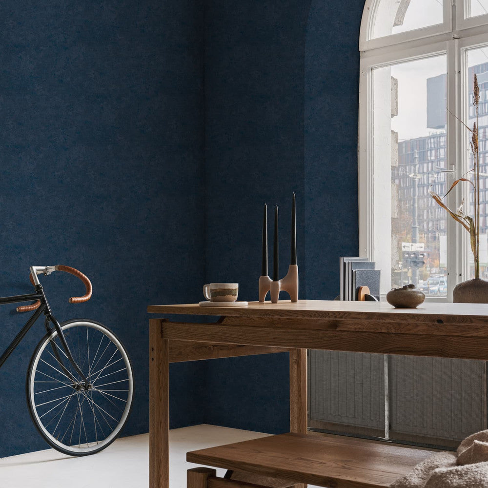 120720 - Organic Plain Wallpaper - Navy - Superfresco Easy