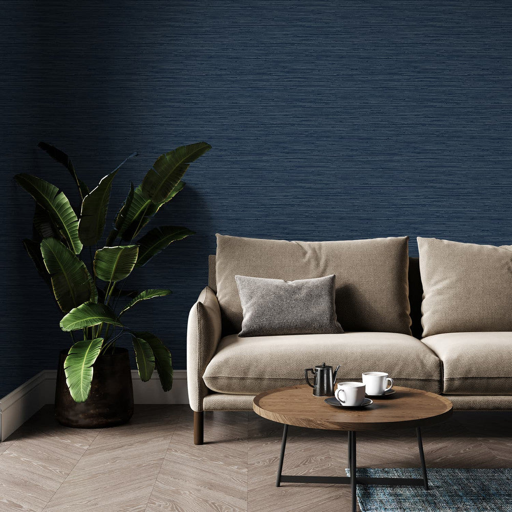 120722 - Serenity Plain Wallpaper - Navy - Superfresco Easy