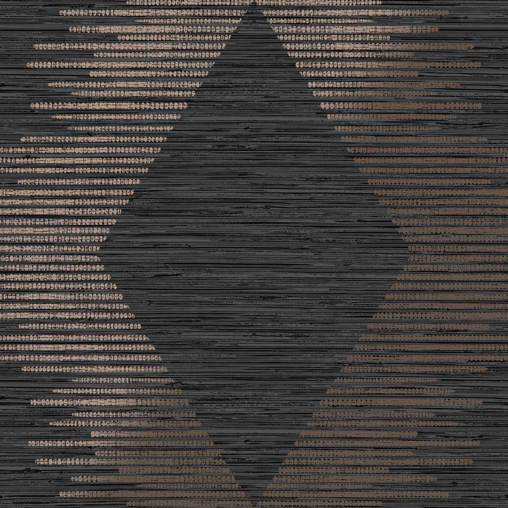 120723 - Serenity Geo Wallpaper - Black & Rose Gold - Superfresco Easy