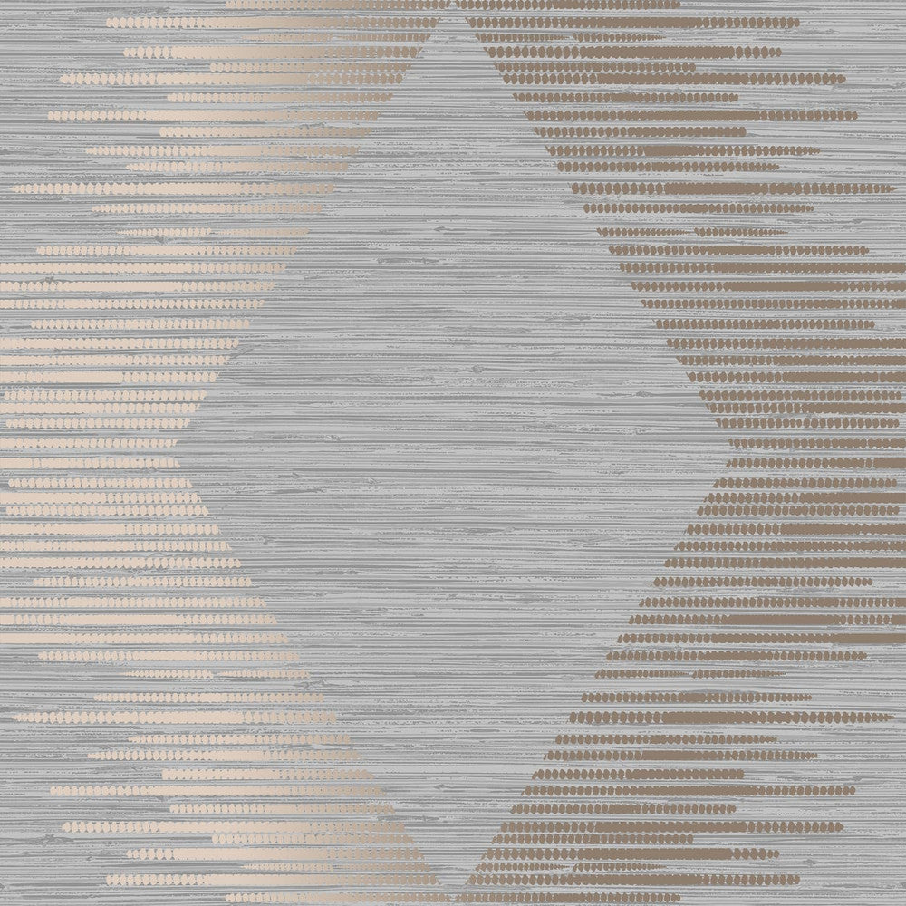 120730 - Serenity Geo Wallpaper - Grey & Rose Gold - Superfresco Easy
