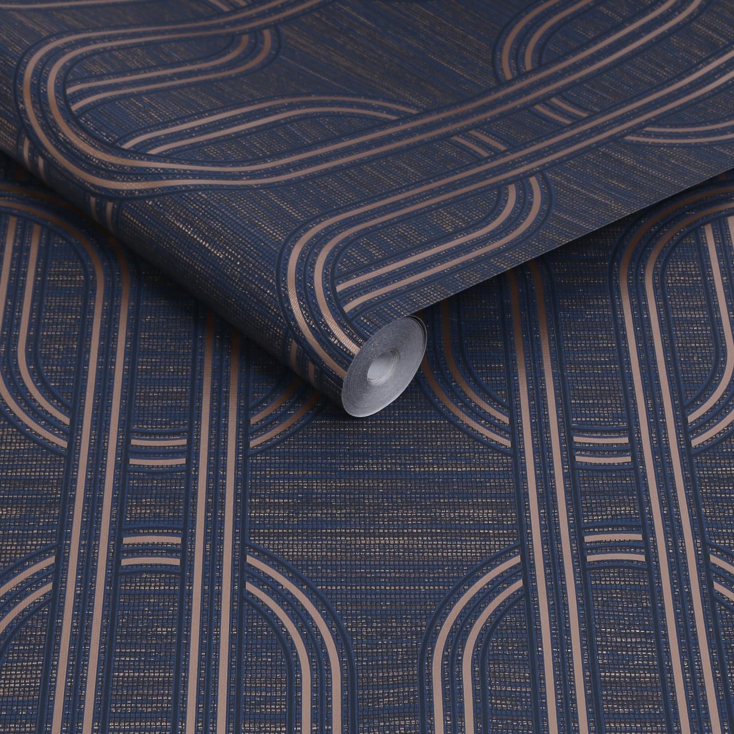 120858 - Indulgent Geo Wallpaper - Sapphire - Boutique Luxury