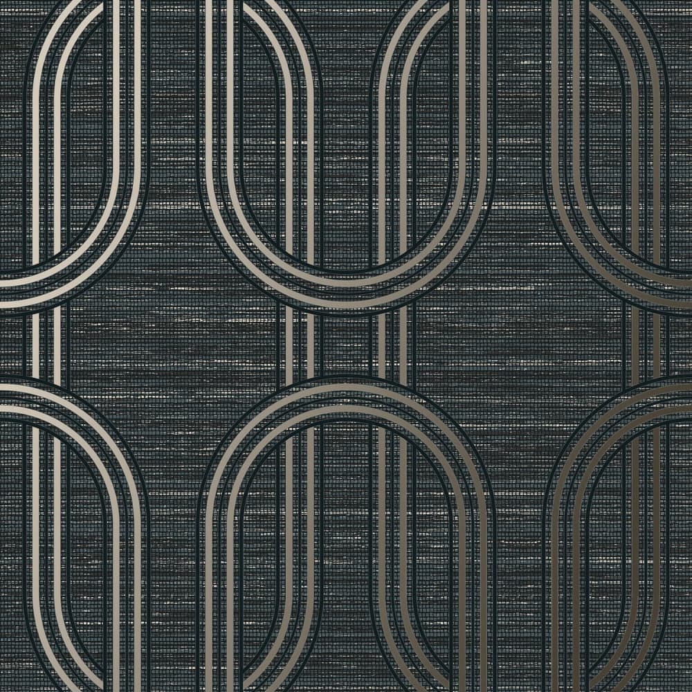 120860 - Indulgent Geo Wallpaper - Onyx - Boutique Luxury