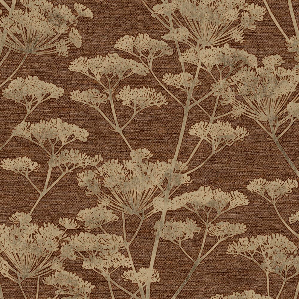 120863 - Serene Seedhead Wallpaper - Ruby - Boutique Luxury