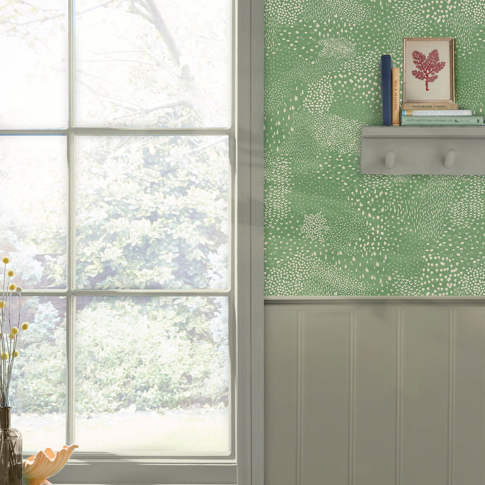 120869 - Mono Farm Wallpaper - Green - Joules
