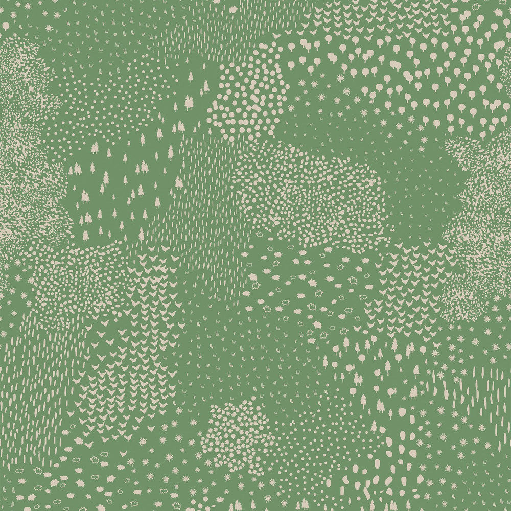 120869 - Mono Farm Wallpaper - Green - Joules
