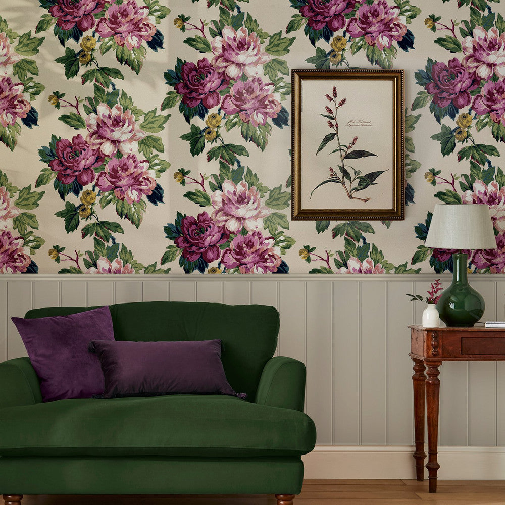 120870 - Invite Floral Wallpaper - Cream - Joules