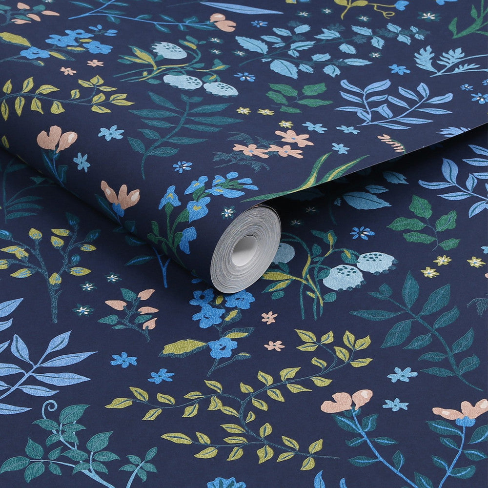 120874 - Holcombe Floral Wallpaper - Navy - Joules