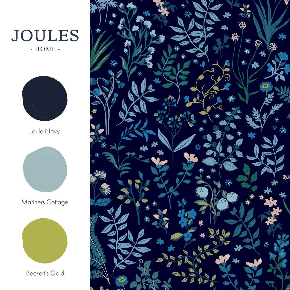 120874 - Holcombe Floral Wallpaper - Navy - Joules