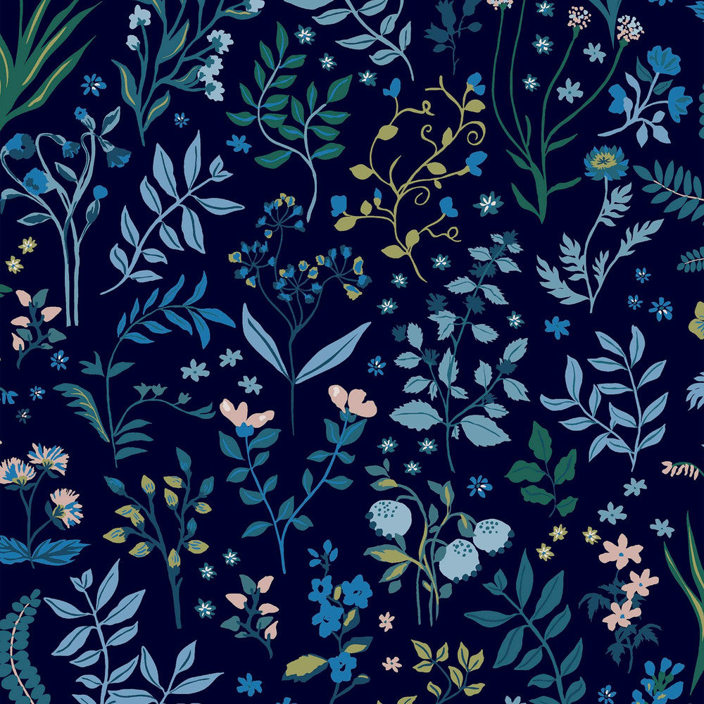 120874 - Holcombe Floral Wallpaper - Navy - Joules