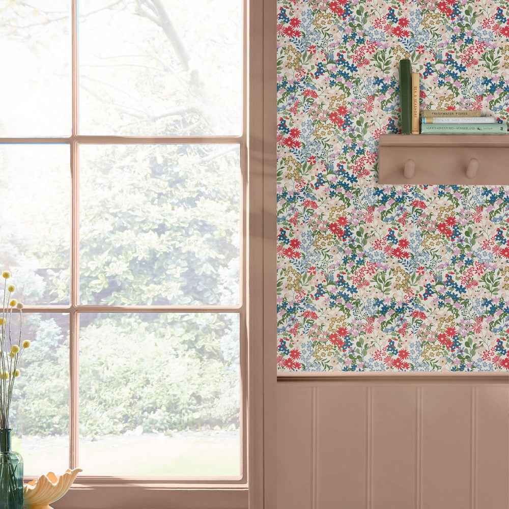 120878 - Sanders Ditsy Wallpaper - Cream - Joules