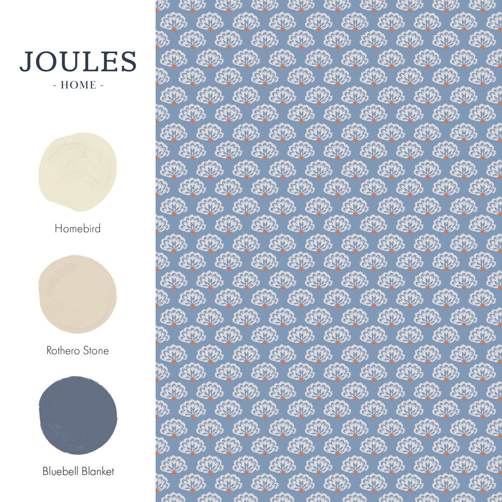 120880 - Peacock Geo Wallpaper - Blue Cream - Joules