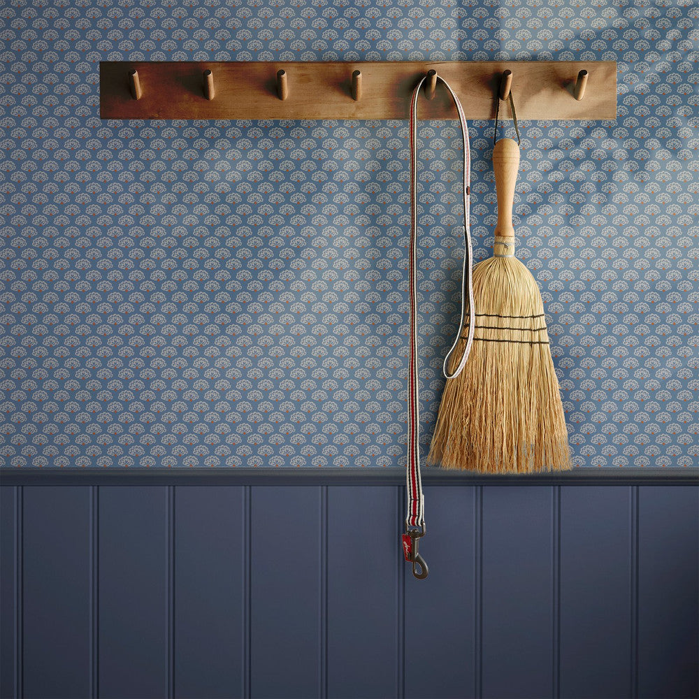 120880 - Peacock Geo Wallpaper - Blue Cream - Joules