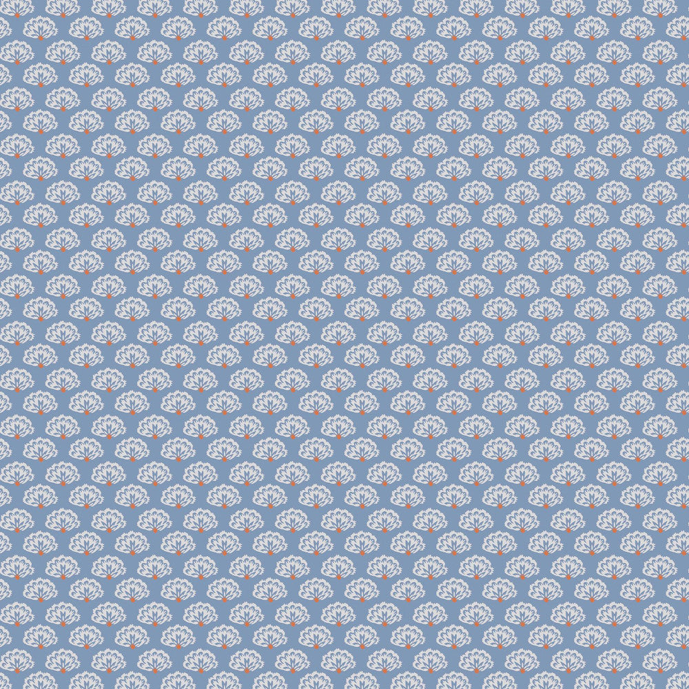 120880 - Peacock Geo Wallpaper - Blue Cream - Joules