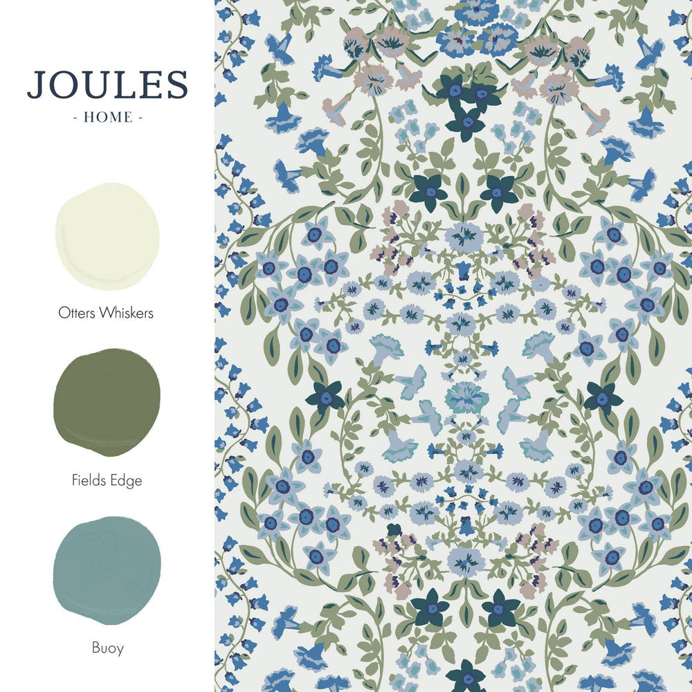 120883 - Symmetrical Trellis Ditsy Wallpaper - Cream - Joules