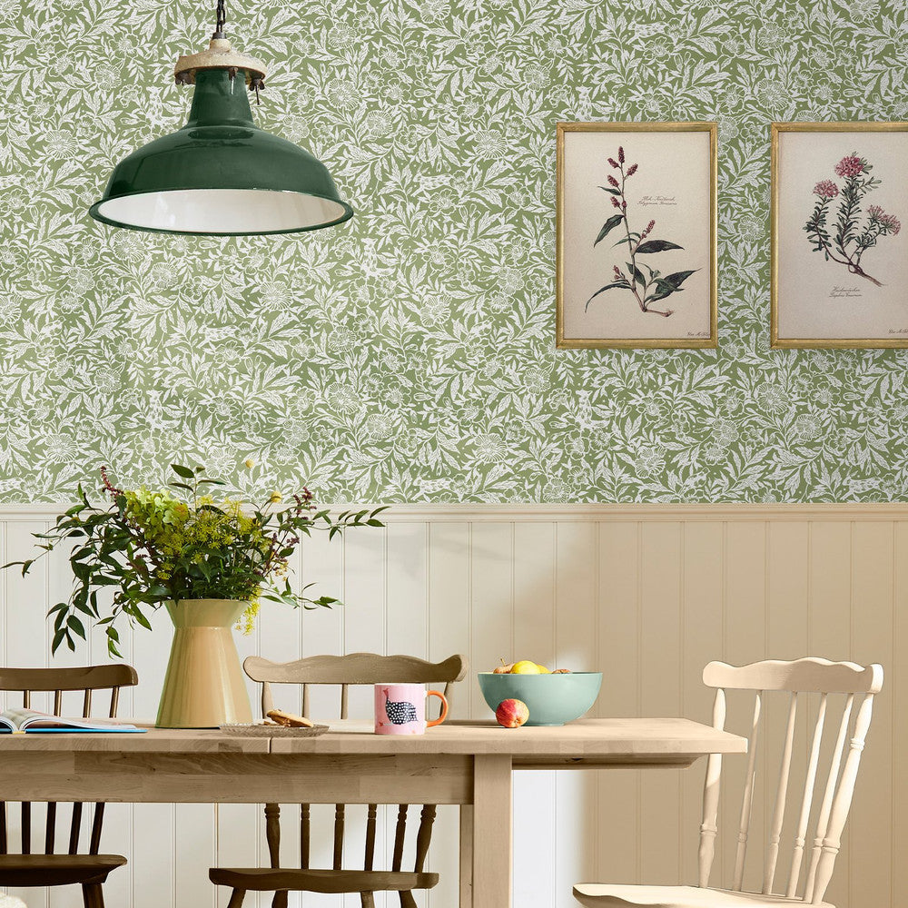 120888 - Twilight Ditsy Wallpaper - Green - Joules