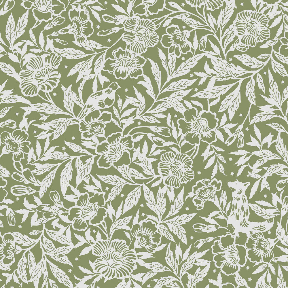 120888 - Twilight Ditsy Wallpaper - Green - Joules