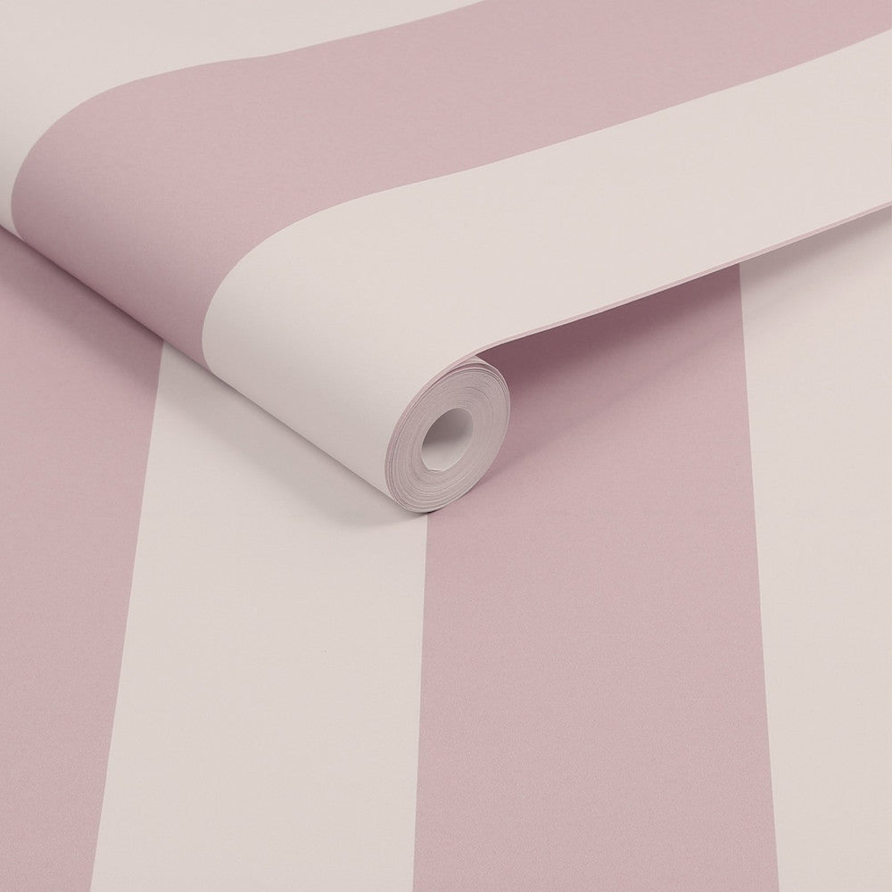 120890 - Harborough Stripe Wallpaper - Pink - Joules