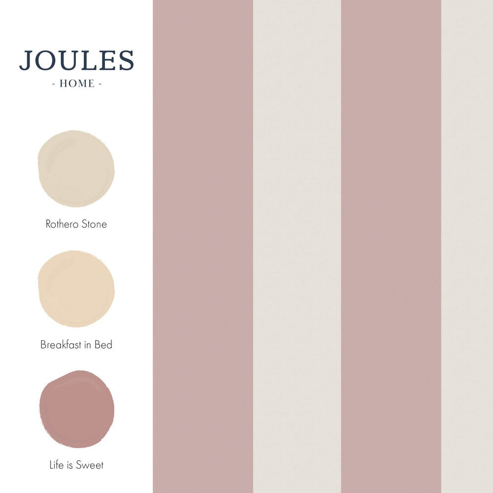 120890 - Harborough Stripe Wallpaper - Pink - Joules