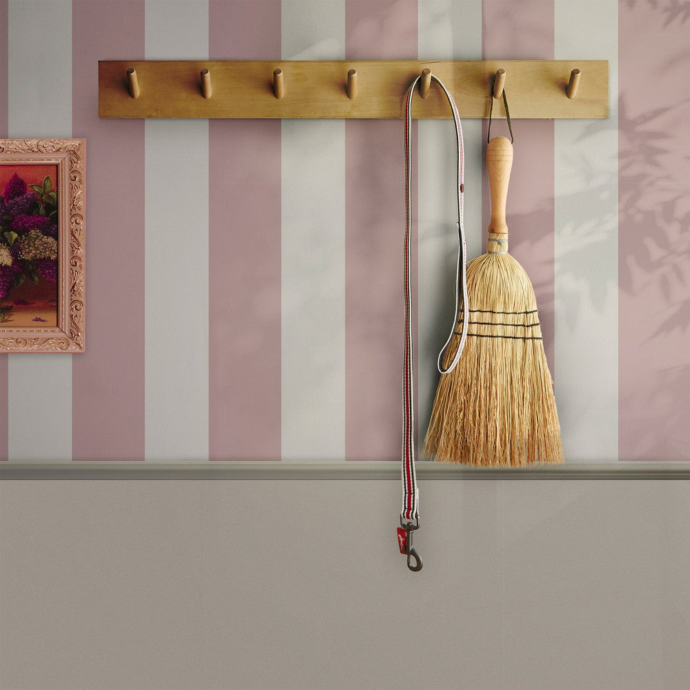 120890 - Harborough Stripe Wallpaper - Pink - Joules