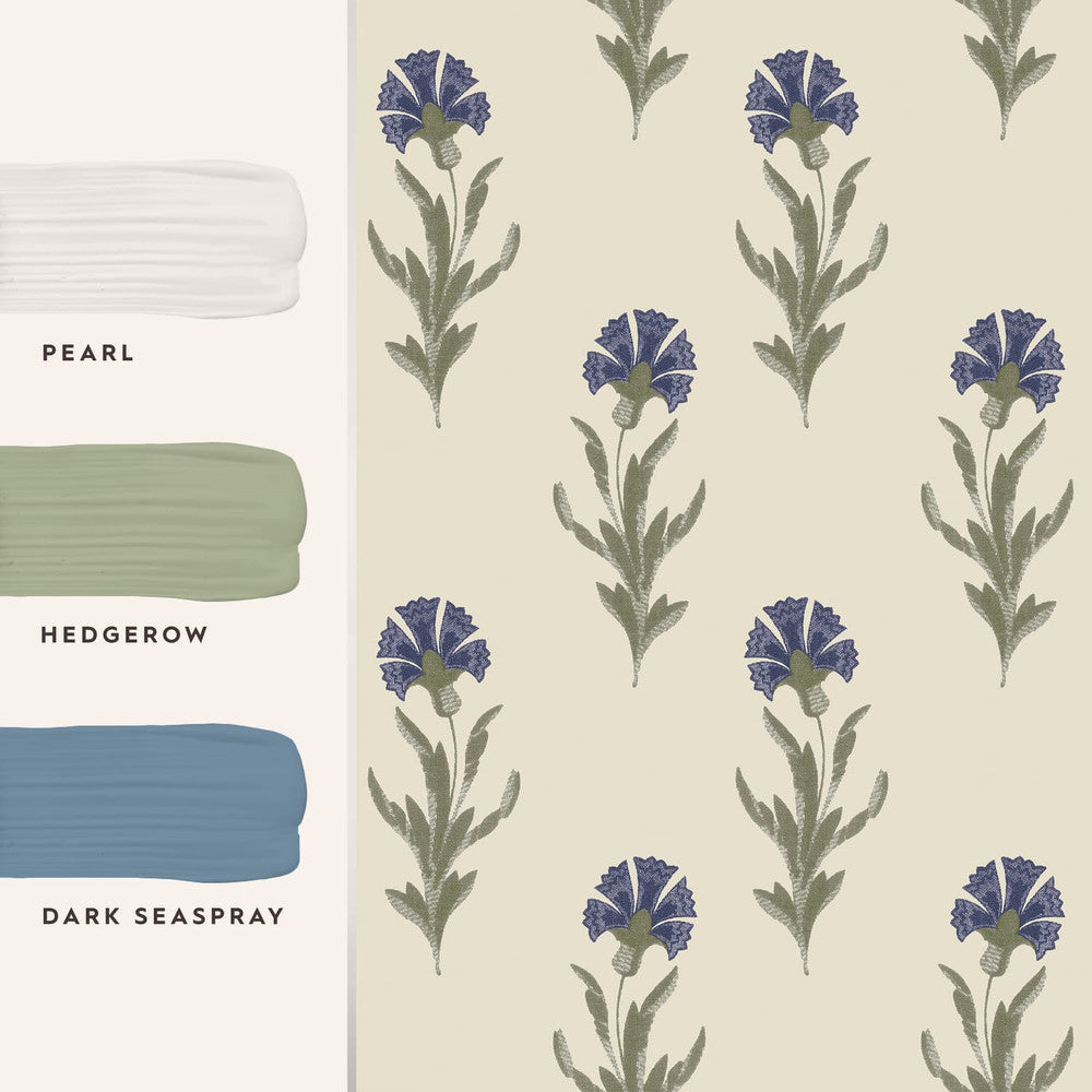 121068 - Dandelion Dusky Wallpaper - Seaspray Blue - Laura Ashley