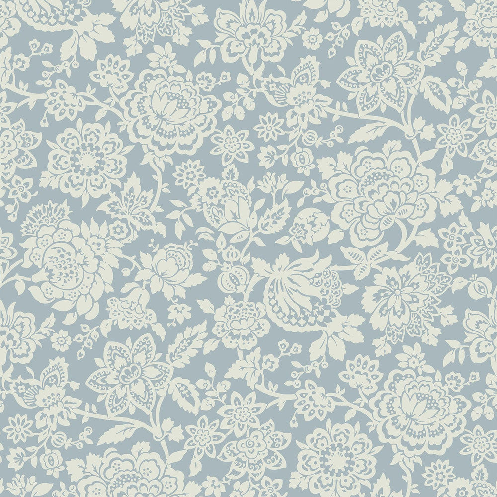 121073 - Trailing Laurissa Pale Wallpaper - Seaspray Blue - Laura Ashley
