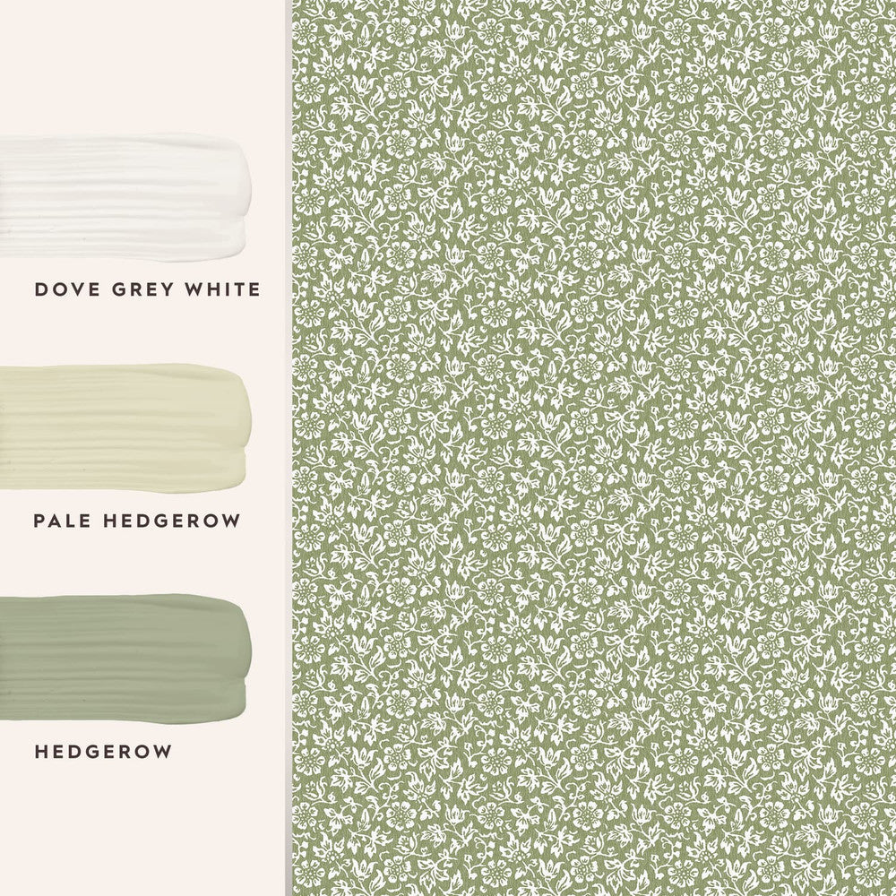 121077 - Sweet Alyssum Wallpaper - Moss Green - Laura Ashley