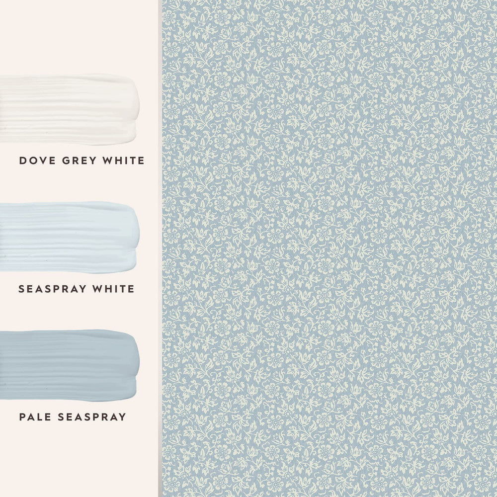 121078 - Sweet Alyssum Wallpaper - Pale Seaspray Blue - Laura Ashley