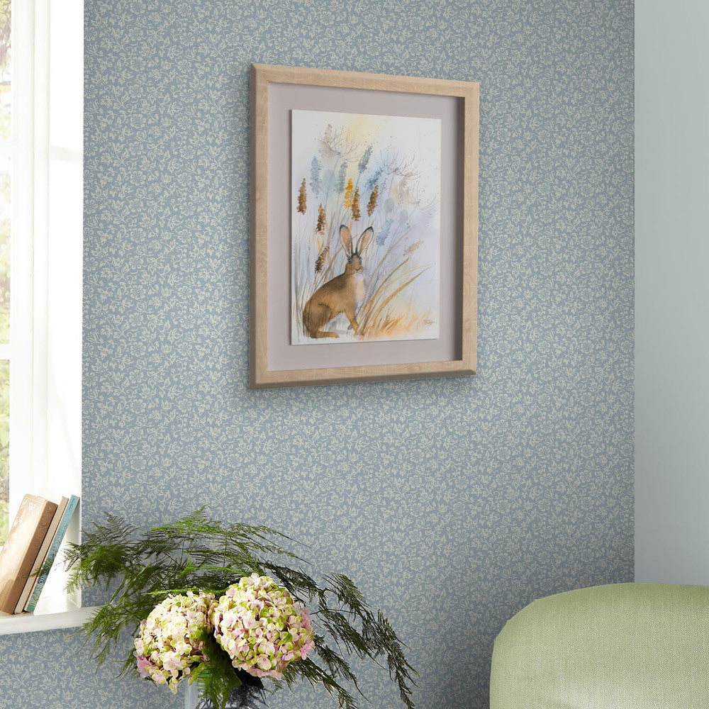 121078 - Sweet Alyssum Wallpaper - Pale Seaspray Blue - Laura Ashley