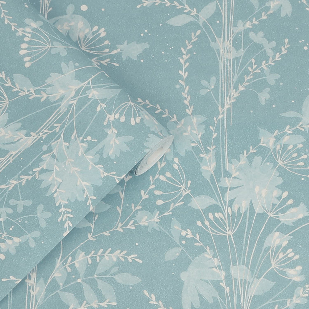 121079 - Fennelton Wallpaper - Pale Newport Blue - Laura Ashley