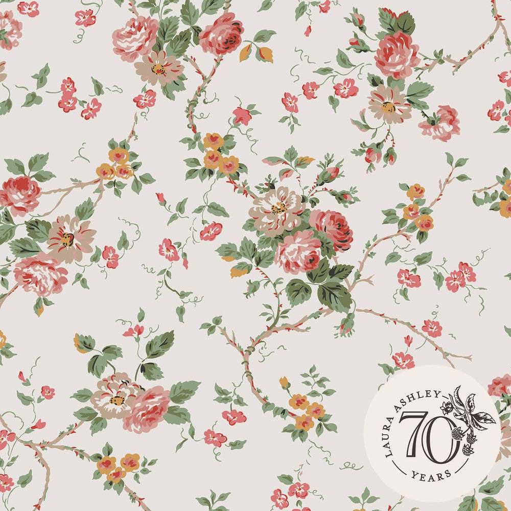 121083 - Mountney Garden Wallpaper - Antique Pink - Laura Ashley